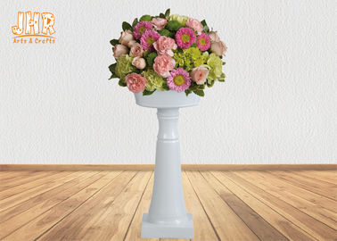گلدان های فایبرگلاس سفید براق کلاسیک با پایه برای عروسی 2 اندازه