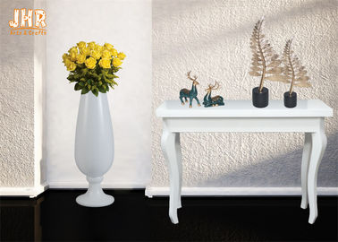 گلدان فنجان شکل گلدان های فایبرگلاس طبقه گلدان گل عروسی دکوراسیون براق سفید