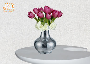گلدان های گلدان تزئینی گلدان های تزئینی فایبر گلاس آینه نقره ای