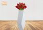 گلدان های گلدان فایبرگلاس با شکل مدرن هندسی با پایان سفید براق / مات سفید