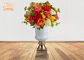 گلدان های میز فایبرگلاس سفید با سایز دو اندازه با پایه پایه طلا