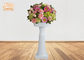گلدان های فایبرگلاس سفید براق کلاسیک با پایه برای عروسی 2 اندازه