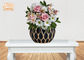 گلدان های گلدان فایبرگلاس با طرح هندسی تزئینی با گلدسته ای با روکش طلا
