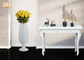 گلدان فنجان شکل گلدان های فایبرگلاس طبقه گلدان گل عروسی دکوراسیون براق سفید