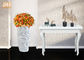 گلدان های گلدان فایبرگلاس دکوراسیون منزل الگوی موجدار و براق سفید با دوام 3 اندازه