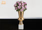 گلدان های فایبرگلاس با برگ طلای گلدان با گلدان های گلدان پایه سفید یخ زده