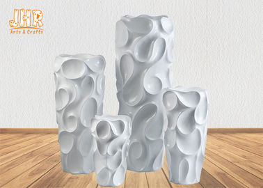 Creative Wavy Pattern Fiberglass Flower Pots / Floor Vases Lightweight