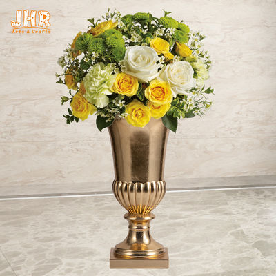 گلدان های گلدوزی دستباف فایبر گلاس کاغذ رنگ طلایی براق