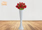 گلدان های فایبرگلاس سفید براق تزئینی طبقه گلدان های گلدان کف