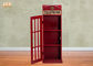 کابینت ذخیره سازی غرفه تلفن بریتانیایی قفسه ذخیره سازی چوب عتیقه MDF کف پوش قرمز رنگ قرمز