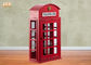 کابینت غرفه تلفن انگلیس مبلمان تزئینی کابینت چوبی قرمز رنگ MDF طبقه قفسه ای