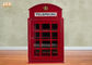 کابینت غرفه تلفن انگلیس مبلمان تزئینی کابینت چوبی قرمز رنگ MDF طبقه قفسه ای