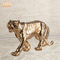 مجسمه ببر رزین Lifesize Tiger دکوراسیون داخلی مجسمه حیوانات فایبرگلاس طلایی